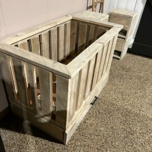 Steigerhouten box met spijlen 110 x 60 cm (OUTLET)