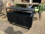 Mangohout zwart tv meubel/dressoir David met staal