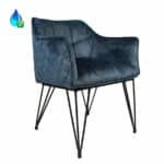 Stoel Jayron blauw velvet
