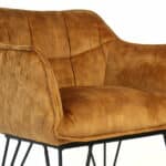 Stoel Jayron okergeel/cognac velvet