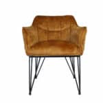 Stoel Jayron okergeel/cognac velvet