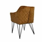 Stoel Jayron okergeel/cognac velvet