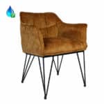 Stoel Jayron okergeel/cognac velvet