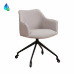 Stoel Isak op wielen polyester grijs