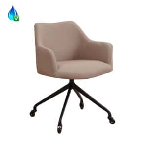 Stoel Isak op wielen polyester taupe