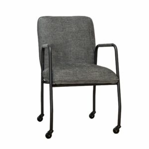 Stoel Mila op wielen polyester antraciet