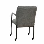 Stoel Mila op wielen polyester antraciet