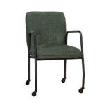 Stoel Mila op wielen polyester groen