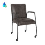 Stoel Mila op wielen eco-leer antraciet