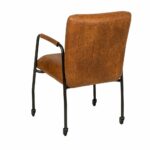 Stoel Mila op wielen eco-leer cognac