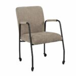 Stoel Mila op wielen polyester taupe