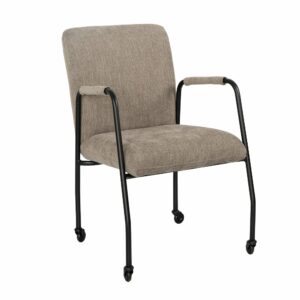 Stoel Mila op wielen polyester taupe