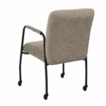 Stoel Mila op wielen polyester taupe