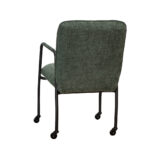 Stoel Mila op wielen polyester groen