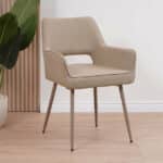 Stoel Olivia gerecycled polyester taupe