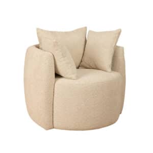 Fauteuil Ruby taupe boucle stof