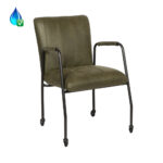 Stoel Mila op wielen eco-leer olijfgroen