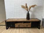 Mangohouten tv-meubel Warner met staal