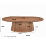 Ovale mangohouten salontafel Salvator 120 cm naturel-
