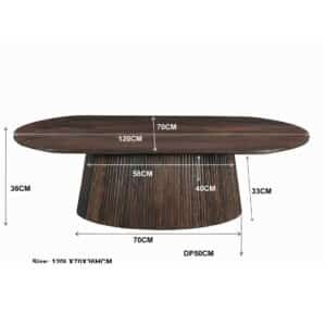 Ovale salontafel Salvator 120 cm mangohout