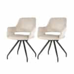 Stoel Capp velvet beige | set van 2