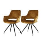 Stoel Capp velvet okergeel | set van 2