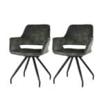 Stoel Capp velvet olijfgroen | set van 2