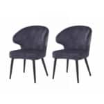 Stoel Donna velvet antraciet | set van 2