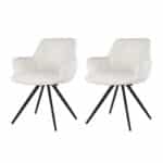 Stoel Doreen boucle wit | Set van 2