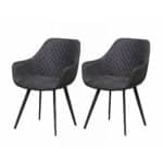Stoel Luca microvezel antraciet | set van 2