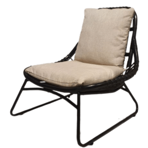 Fauteuil Brix rotan zwart