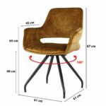 Stoel Capp velvet okergeel | set van 2