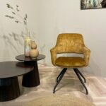 Stoel Capp velvet okergeel | set van 2