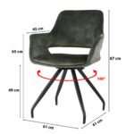 Stoel Capp velvet olijfgroen | set van 2