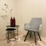 Stoel Louise stof grijs