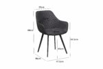 Stoel Luca microvezel antraciet | set van 2