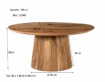 Ronde mangohouten salontafel Salvator 80 cm
