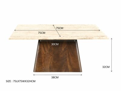Marmeren salontafel Valentino 75 cm vierkant