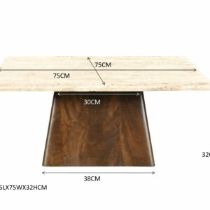Marmeren salontafel Valentino 75 cm vierkant