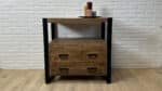 Mangohouten dressoir Brugge met staal