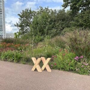 Douglashouten X poten bankje