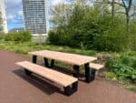 Douglashouten picknicktafel Diest met stalen W poten