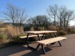 Douglashouten picknicktafel Luik met stalen frame