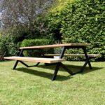 Douglashouten picknicktafel Luik met stalen frame