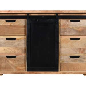 Mangohouten dressoir Ieper met lades en een schuifdeur