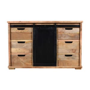 Mangohouten dressoir Ieper met lades en een schuifdeur