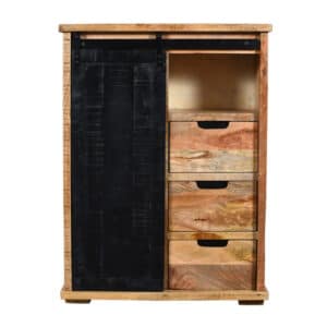 Mangohouten kast Maas met deur en lades
