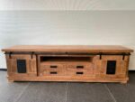 Mangohouten TV meubel Ocean met schuifdeuren