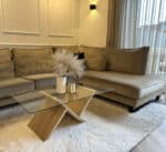 Eikenhouten salontafel Suus met glasplaat