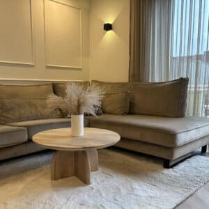 Eikenhouten salontafel Dongen met rond blad